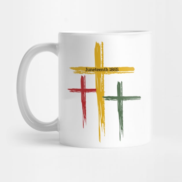 Black Christian Cross Juneteenth 1865 by The WYLD Tribe